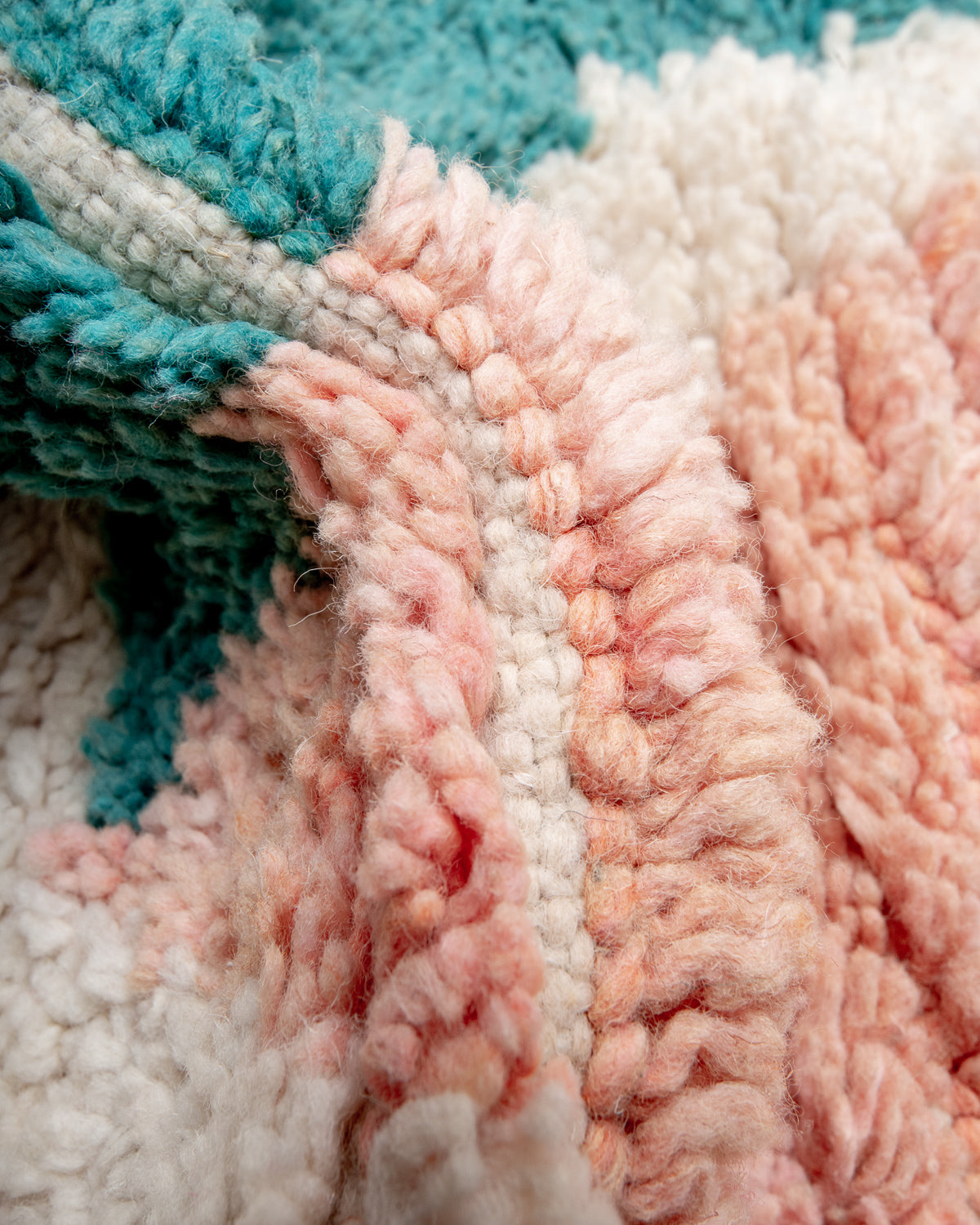 Modern designer handcrafted vintage Berber rug from Morocco. Boujad with beautiful colours and patterns.
